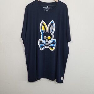 Psycho Bunny TALL Navy Pima Cotton Short Sleeve T-Shirt Pullover Men's Size 4XLT